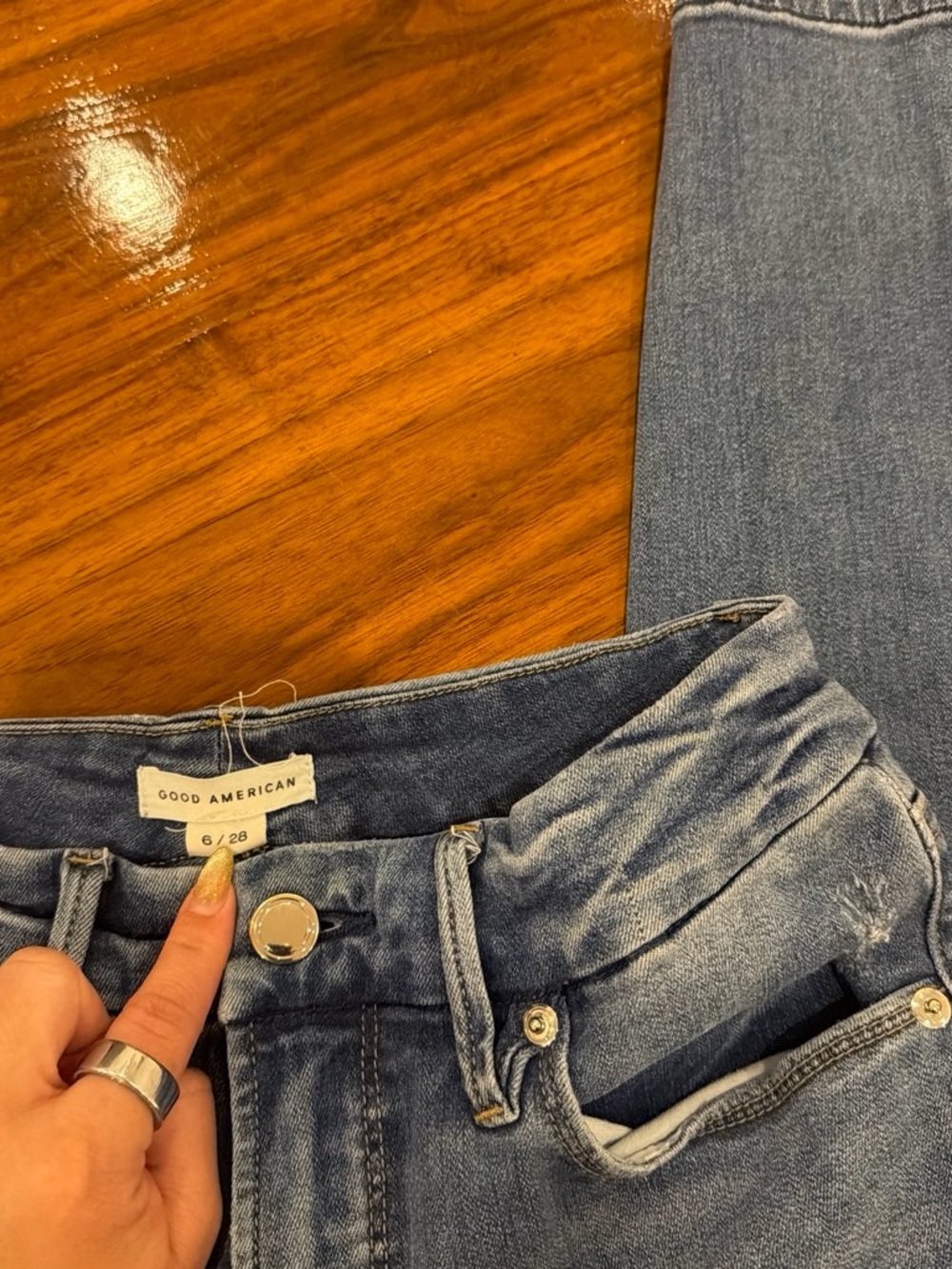 good american distressed skinny jeans